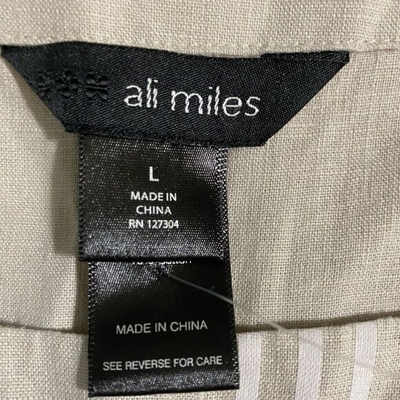 Ali Miles Lagenlook Linen Cotton Blend Oversized Top Coastal Quite Lux Artsy - Picture 8 of 9